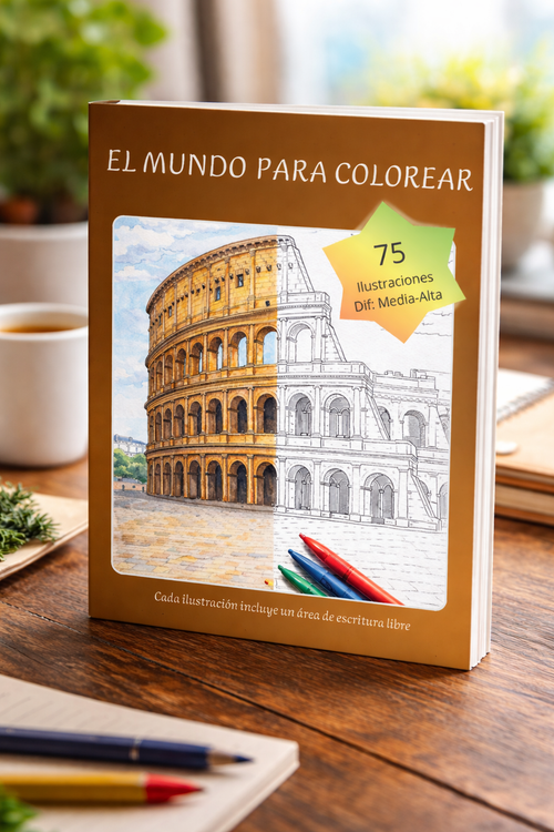 El Mundo para Colorear – 75 Ilustraciones de Monumentos y Paisajes