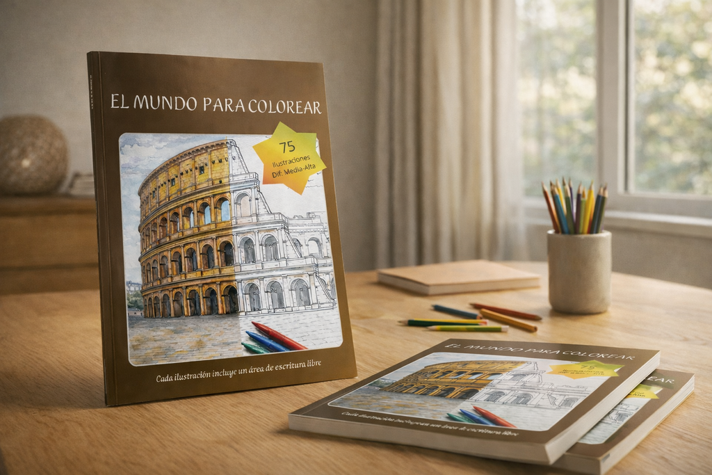 El Mundo para Colorear – 75 Ilustraciones de Monumentos y Paisajes